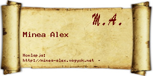Minea Alex névjegykártya